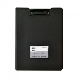 Munhwa File F935-7 Premium A4 PU Leather Report Folder with Lever Clip Pen Holder and Name Tag Slot Black